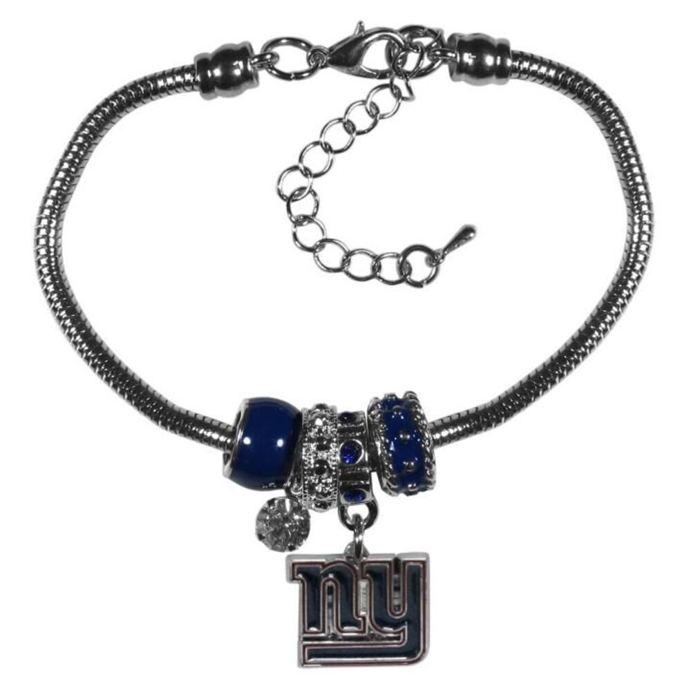 Siskiyou NFL Womens New York Giants Euro Bead Bracelet